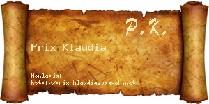Prix Klaudia névjegykártya